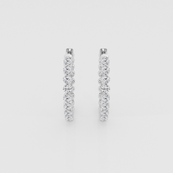 Natural Diamond | 1 ctw Round Inside-Out Floating Hoop Earrings